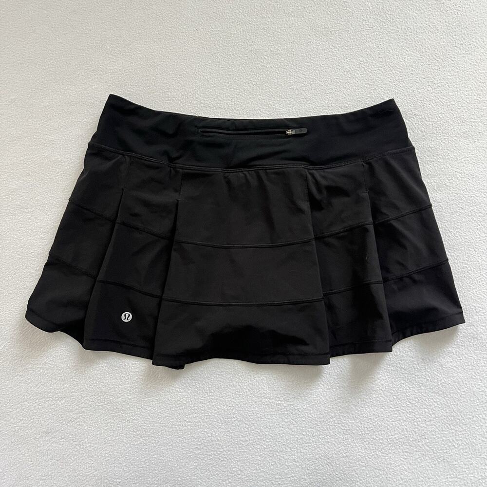 Lululemon Black Second Release Pace Rival Skirt 4-way Stretch 13” Skort 8 Reg